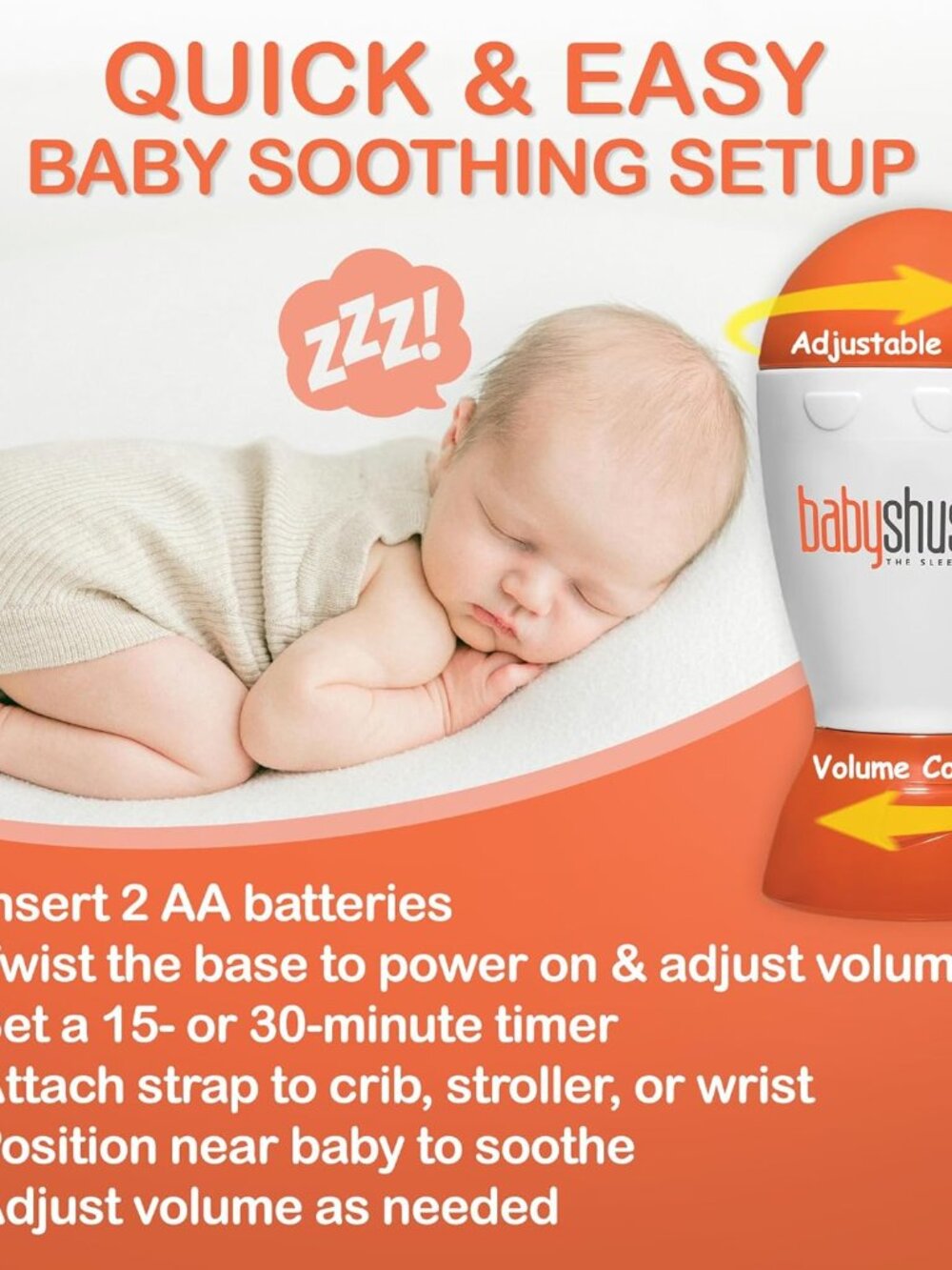 Portable Sound Machine - Mom-Like 'Shh!' Sound for Baby, Sleeping Soother, Newbo - Picture 6 of 8
